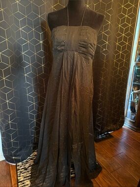 White House Black Market Black Strapless Evening Gown with Sparkle